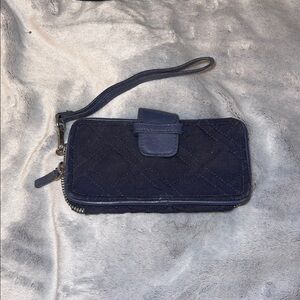 Vera Bradley Navy Quilted Wristlet